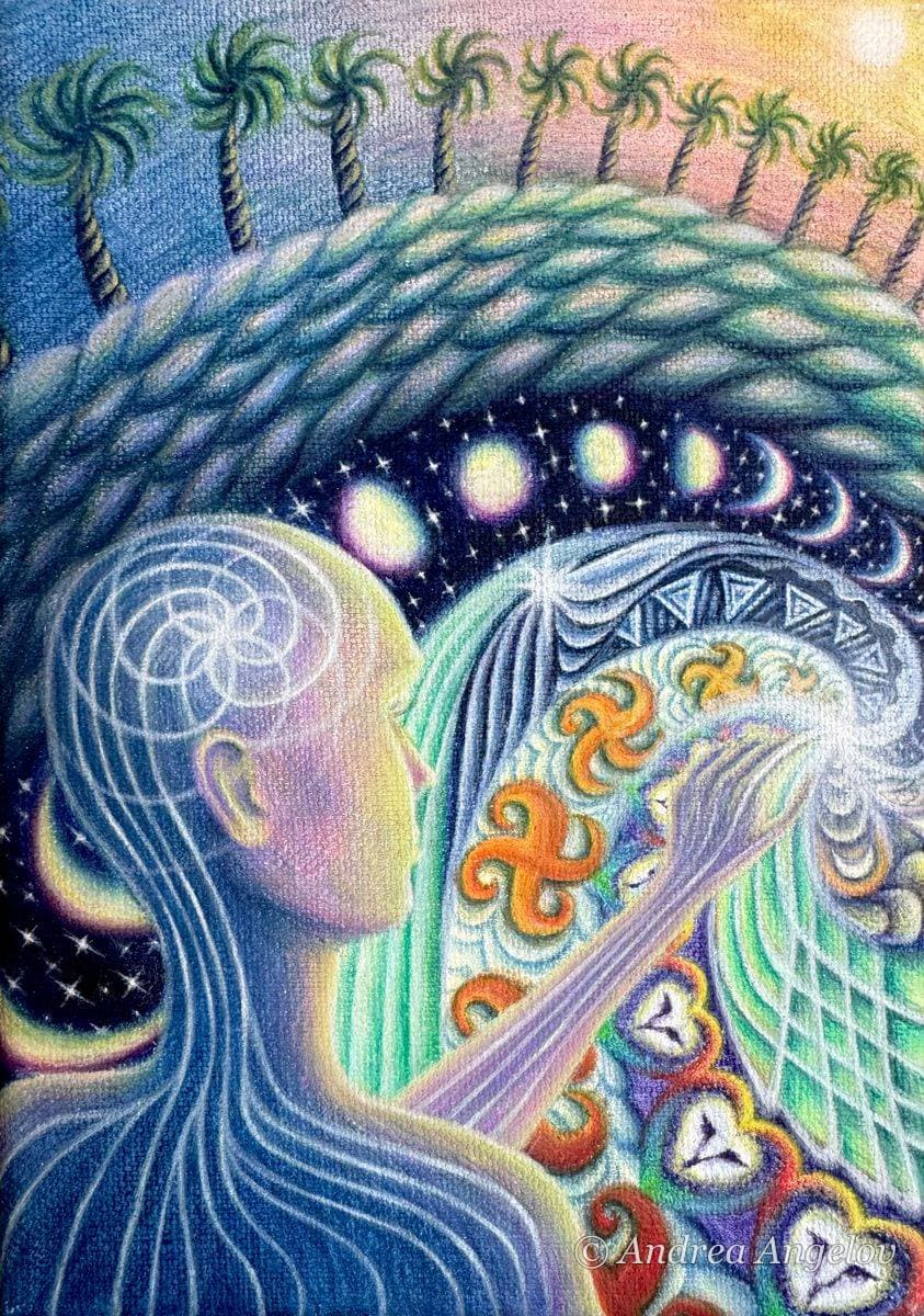 Reflect (2026) — visionary fine art print of an original oil painting by Andrea Angelov